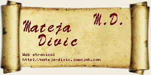 Mateja Divić vizit kartica